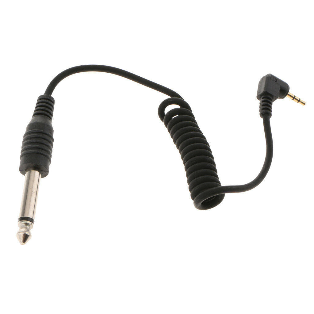 2.5mm to 6.35mm Male FLASH PC Sync Cable Spring Coiled Cable for FS350 FS520