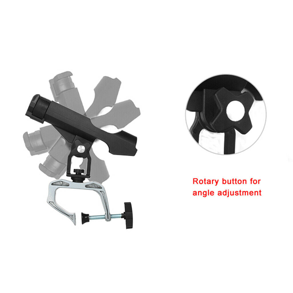 360 Degrees Rotatable Fishing Rod Holder Bracket W/ Screws For Boat Kayaking