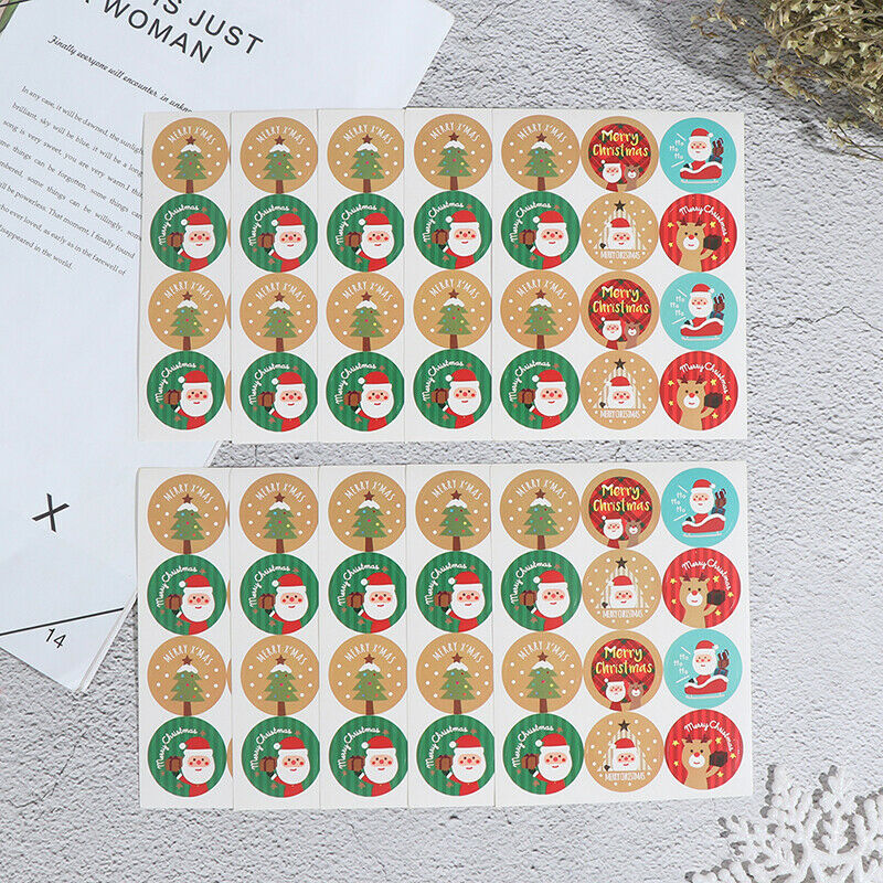 120pcs Christmas Gift Stickers Merry Christmas round packaging stickers L.l8