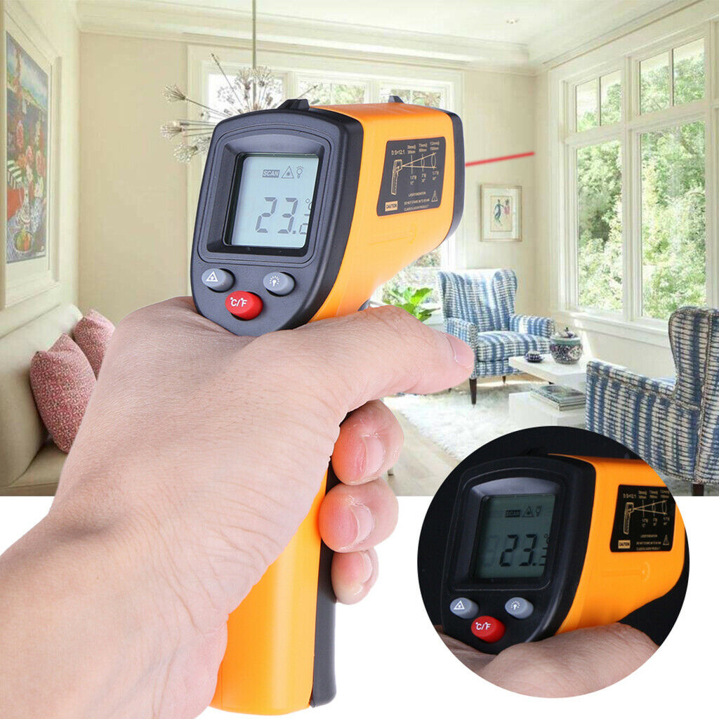 2/Pack LCD Digital Dispaly Infrared Thermometer Gun Industrial Pyrometer
