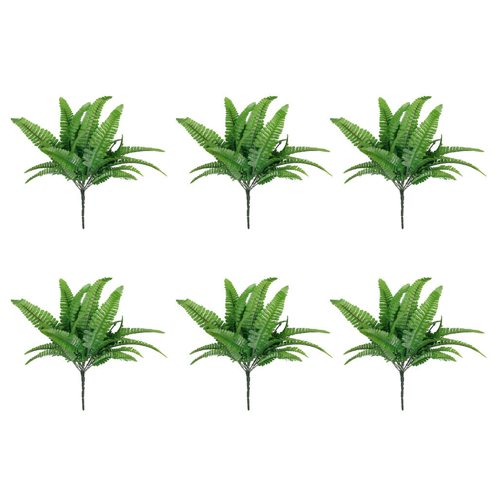 6 Pcs Artificial Simulation Green Imitation Fern Home Living Room Decoration