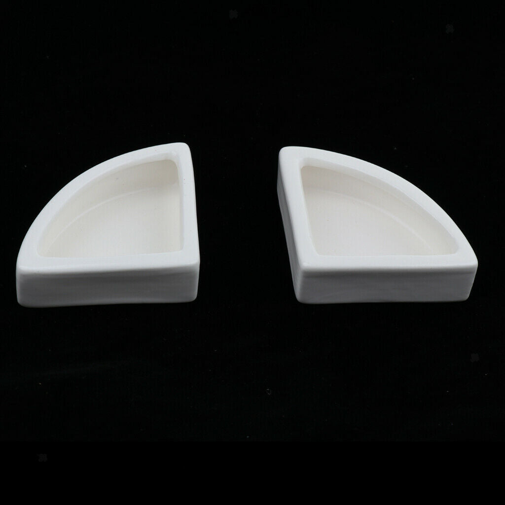 4Pcs Worm Dish Reptile Mealworms Cups or Water Bowl Ceramic Made