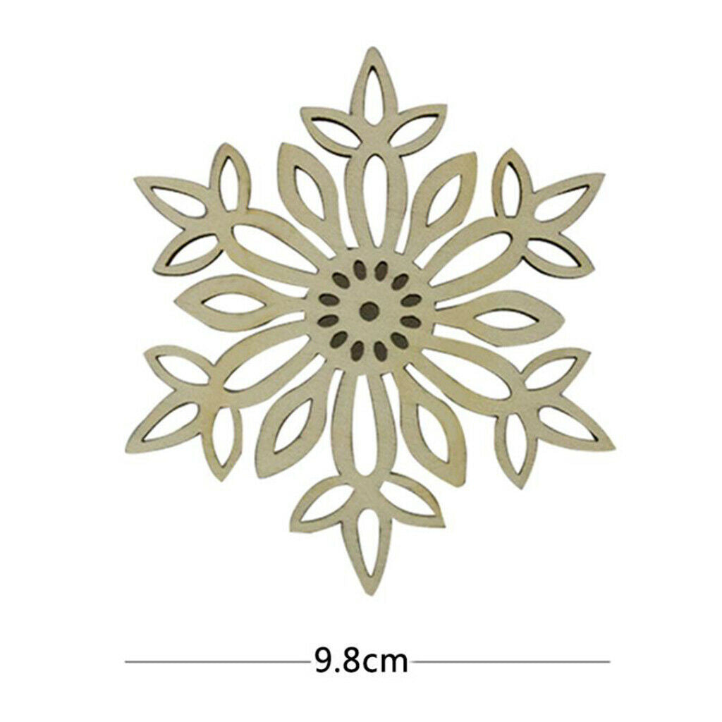 9 Shapes Wooden Snowflakes Christmas Wedding Hanging Ornaments Embellishment