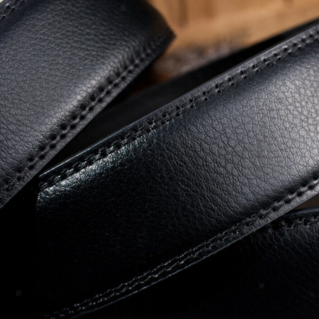Casual PU Leather Ratchet Replacement Belt without Buckle 35mm 1 3/8" 120cm