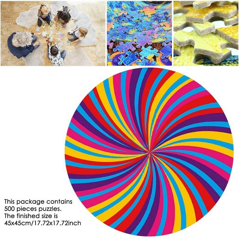 Jigsaw Puzzle, 500 Piece Color Round Jigsaw Puzzle for Adults Teens DecompressN8