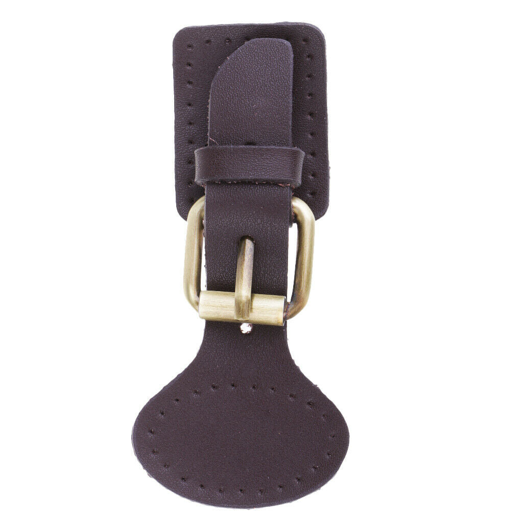 2x Leather Magnetic Snap Buckles Bag Making Fastener Sew On DIY Retro Brown