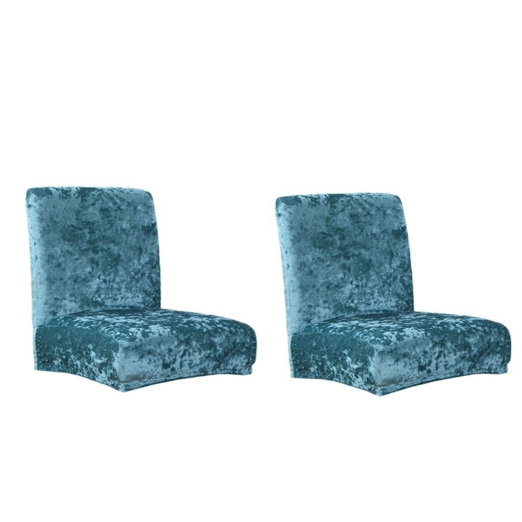 2x Spandex Short Back Dining Room Chair Seat Cover for Wedding Banquet Party