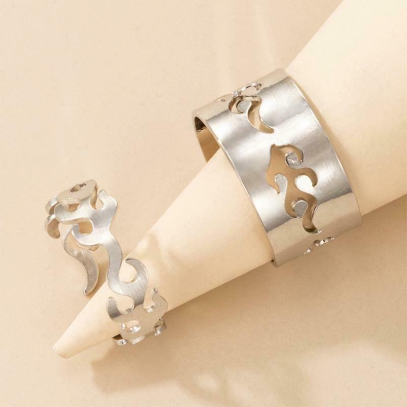 2 Pcs/Lot Women Men Lover Couple Rings Set Friendship Engagement Open Rings
