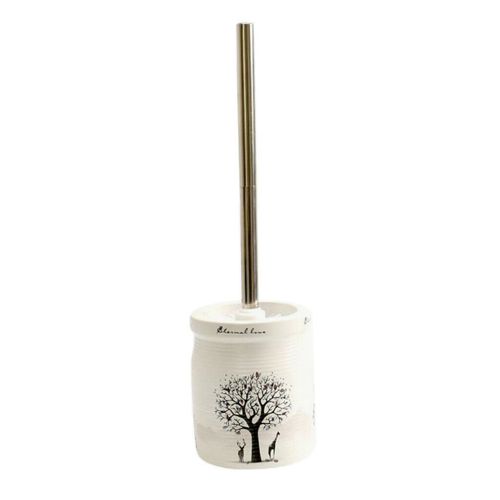 Nordic Toilet Ceramic Cleaning Brush W/ Handle Base For Bathroom Toilet