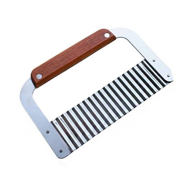 Stainless Steel Crinkle Wavy Cutter Potato Chip French Fry Slicer Kitchen Tool