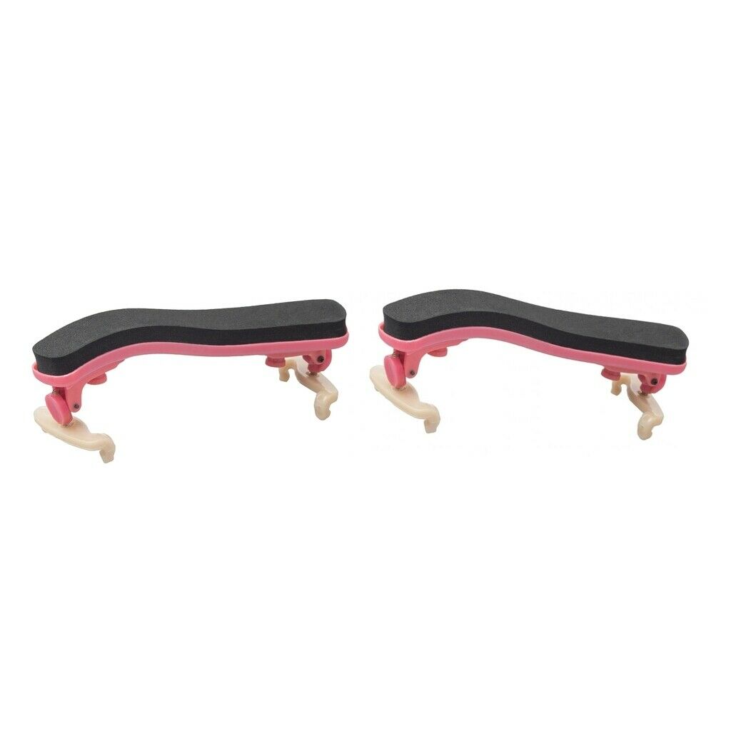 2 Pieces 1:2 1:4 Violin Shoulder Pads Plastic Pads Holder Pink for Violin