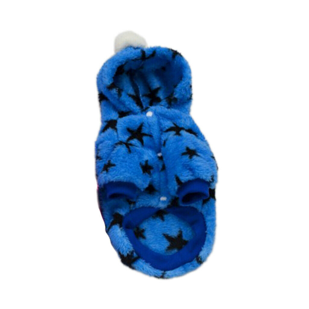 3 Color Pet Star Print Soft Hooded Shirt Pajamas Pet Fancy Dress M Blue