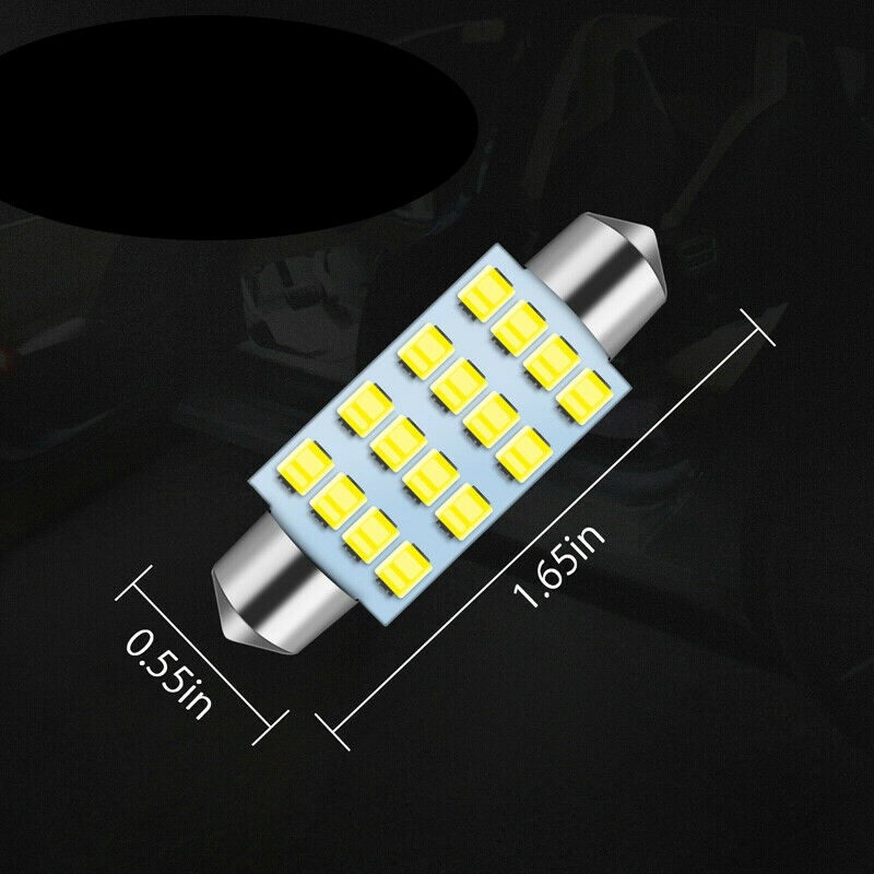 2x 578 212-2 41-42MM Festoon LED Trunk Cargo Light Bulbs 6000K White