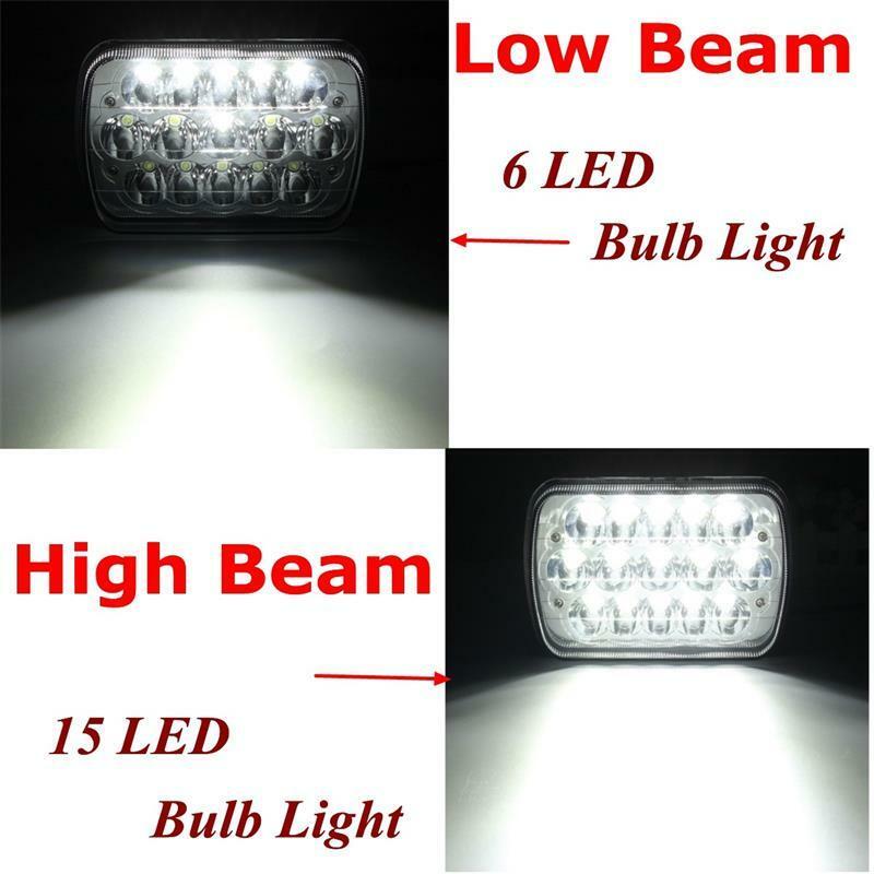 7"x6'' 15LED HID Bulb Light H4 Crystal Clear Sealed Car Van Hi/Lo Beam Headlight