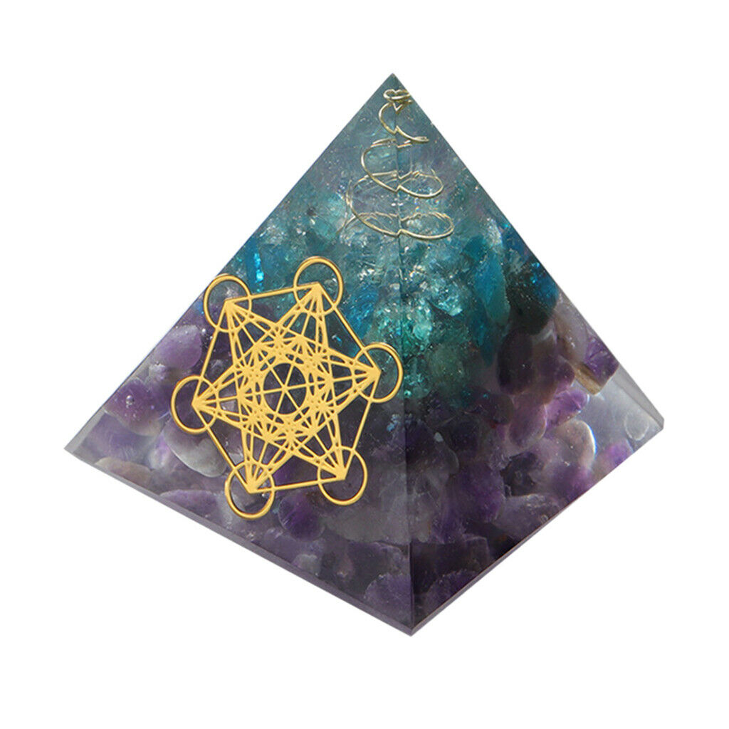 Natural Purple Amethyst Orgone Pyramid Office Yoga Studio Quartz Crystals