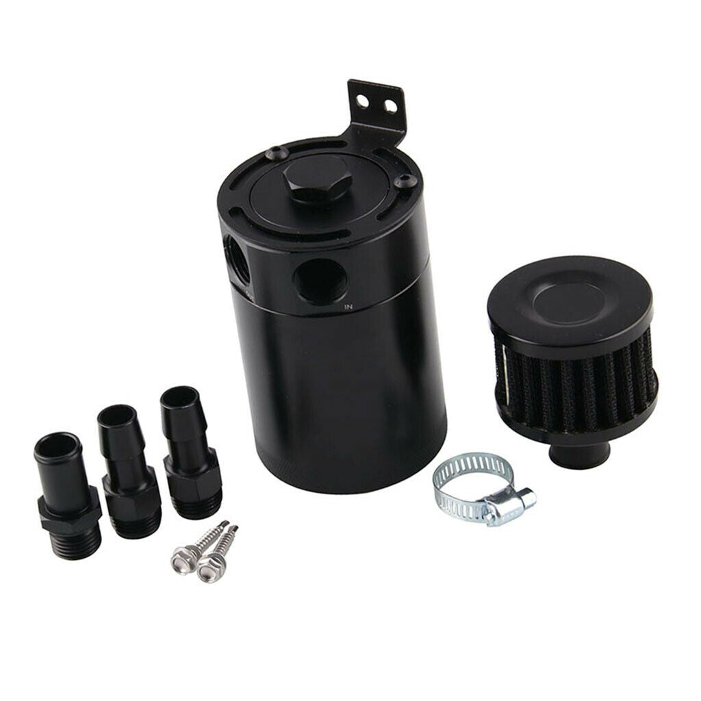 Racing Baffled 2-Port Oil Catch Can / Tank / Air-Oil Separator Universal