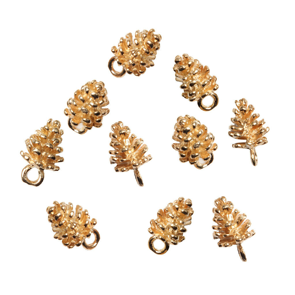 10pcs Metal Pine Cone Hair Charms Wedding Bridal Hair Decor Hair Accessories
