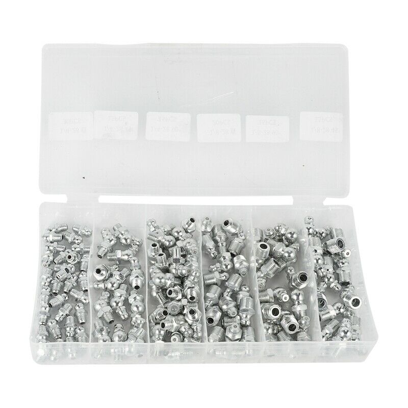 120Pcs Iron Galvanized 90 Degree and 45 Degree and Straight Hydraulic Grease FN7