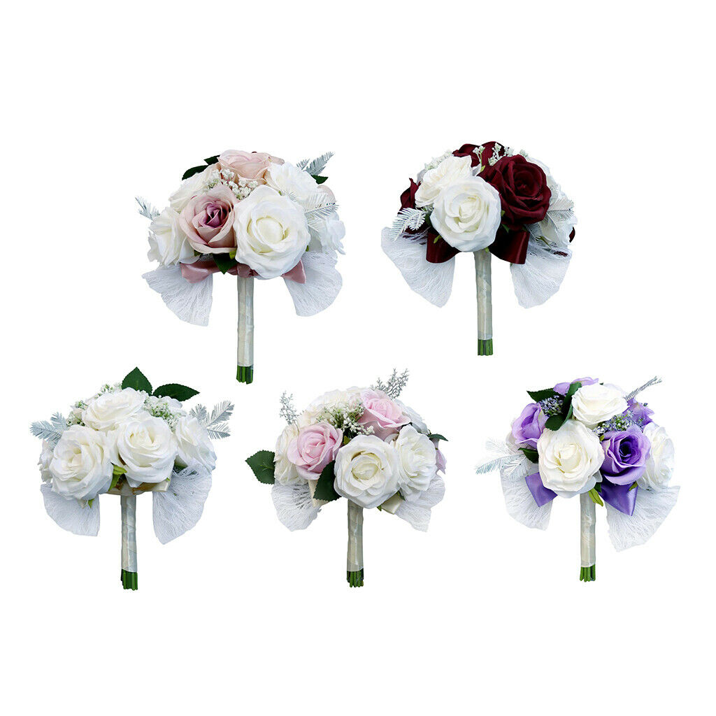 Rustic Half Ball Wedding Bridal Artificial Flower Bouquet White