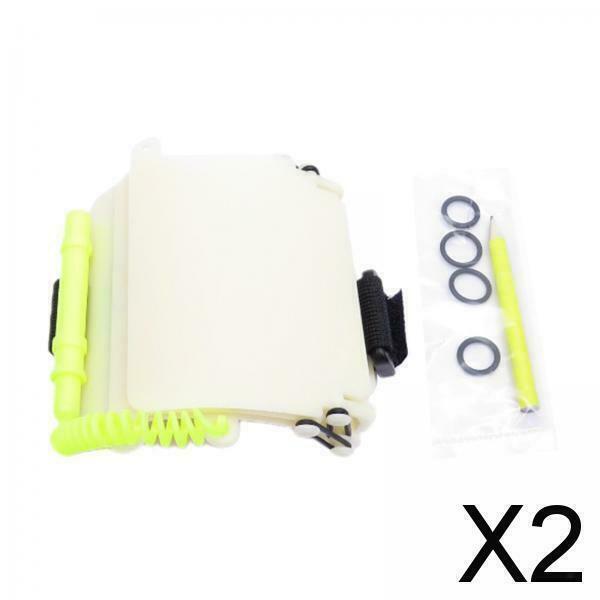 2X Diving Notebook Log Book 12x5cm Luminous Practice Notebooks W/ Holder Strap