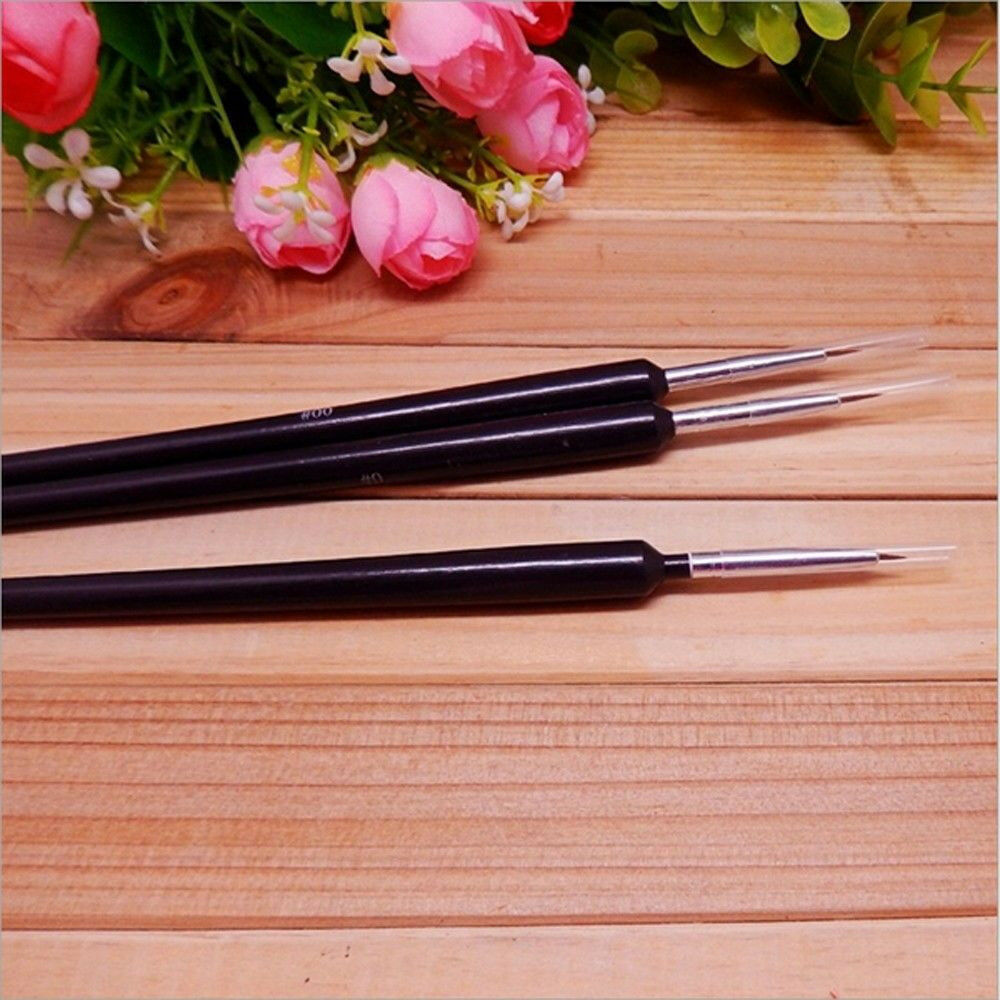 3PCS Nail Art Pen Painting Dotting Drawing UV Gel Liner Polish Brush Accessories