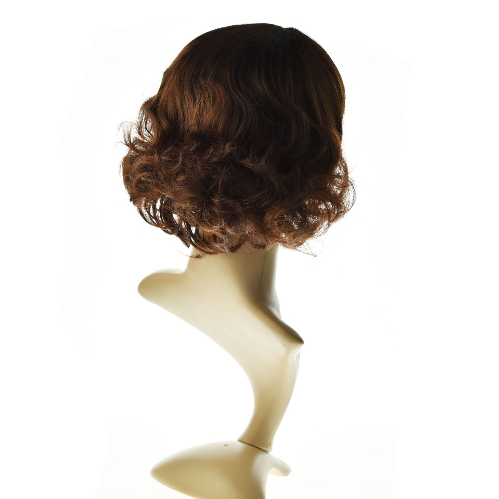 Men Wigs Dark Brown Long Curly Waves for Man Heat Resistant Synthetic Hair