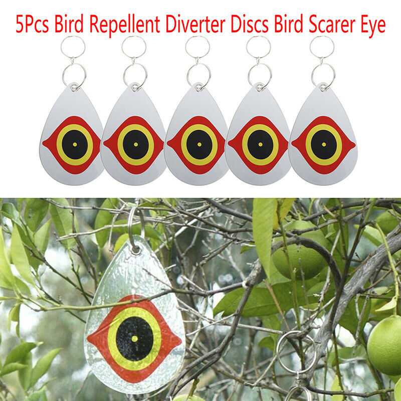 5Pcs Bird Repellent Diverter Discs Scarer Eye Scare Birds Away Pest DeterreDD