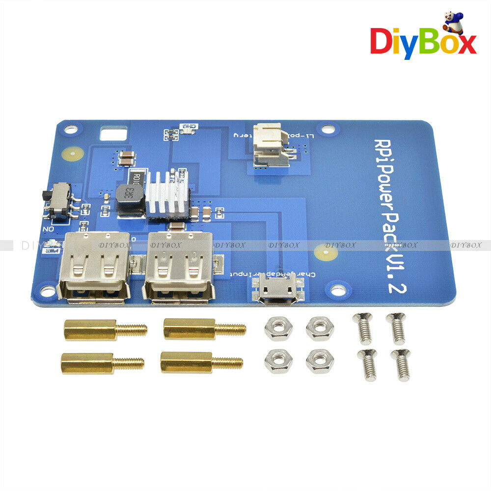 Lithium Battery PowerPack Expansion Board with Dual USB Output for Raspberry Pi3