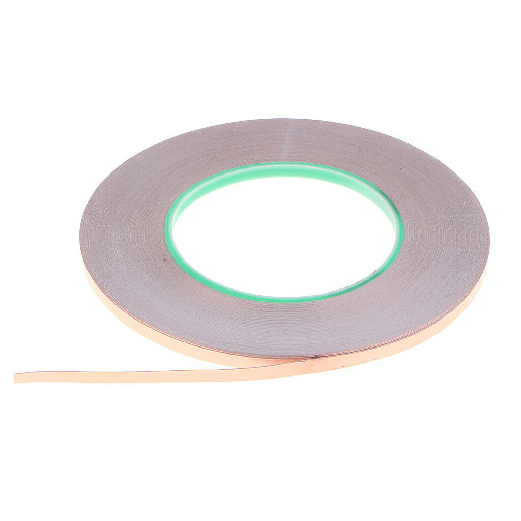 50m Copper Foil Tape w/ Double Conductive Adhesive for EMI Guitar Craft 5mm