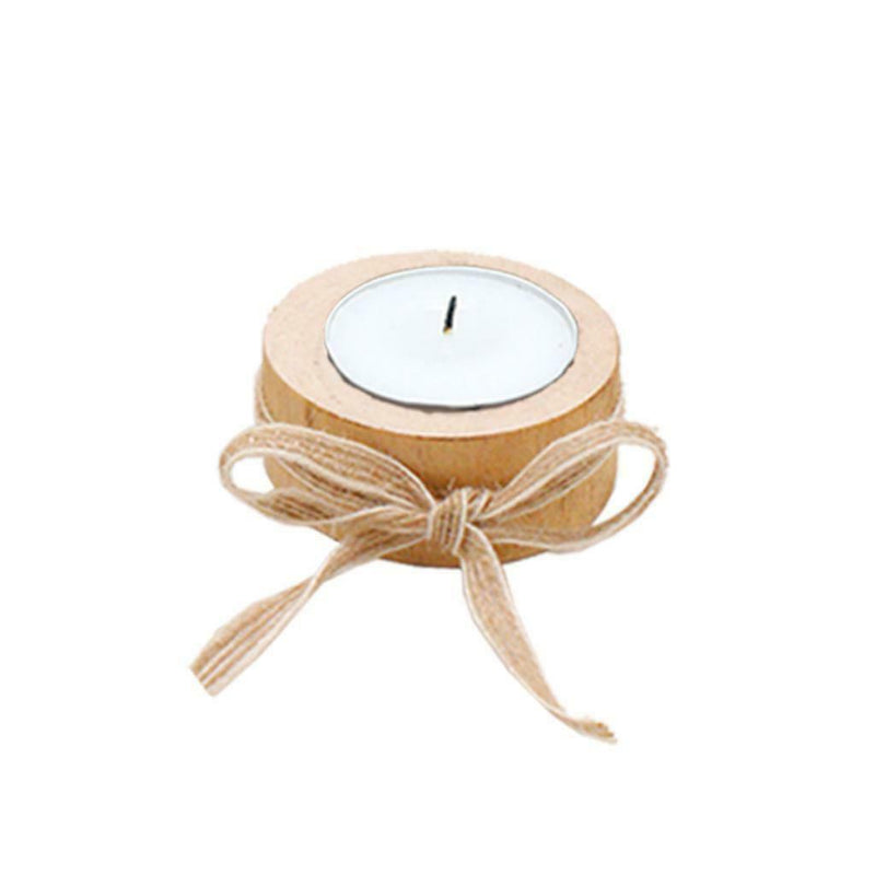 Wooden Candle Holder Wooden Centerpiece  For Home Office Bedroom Decor XS