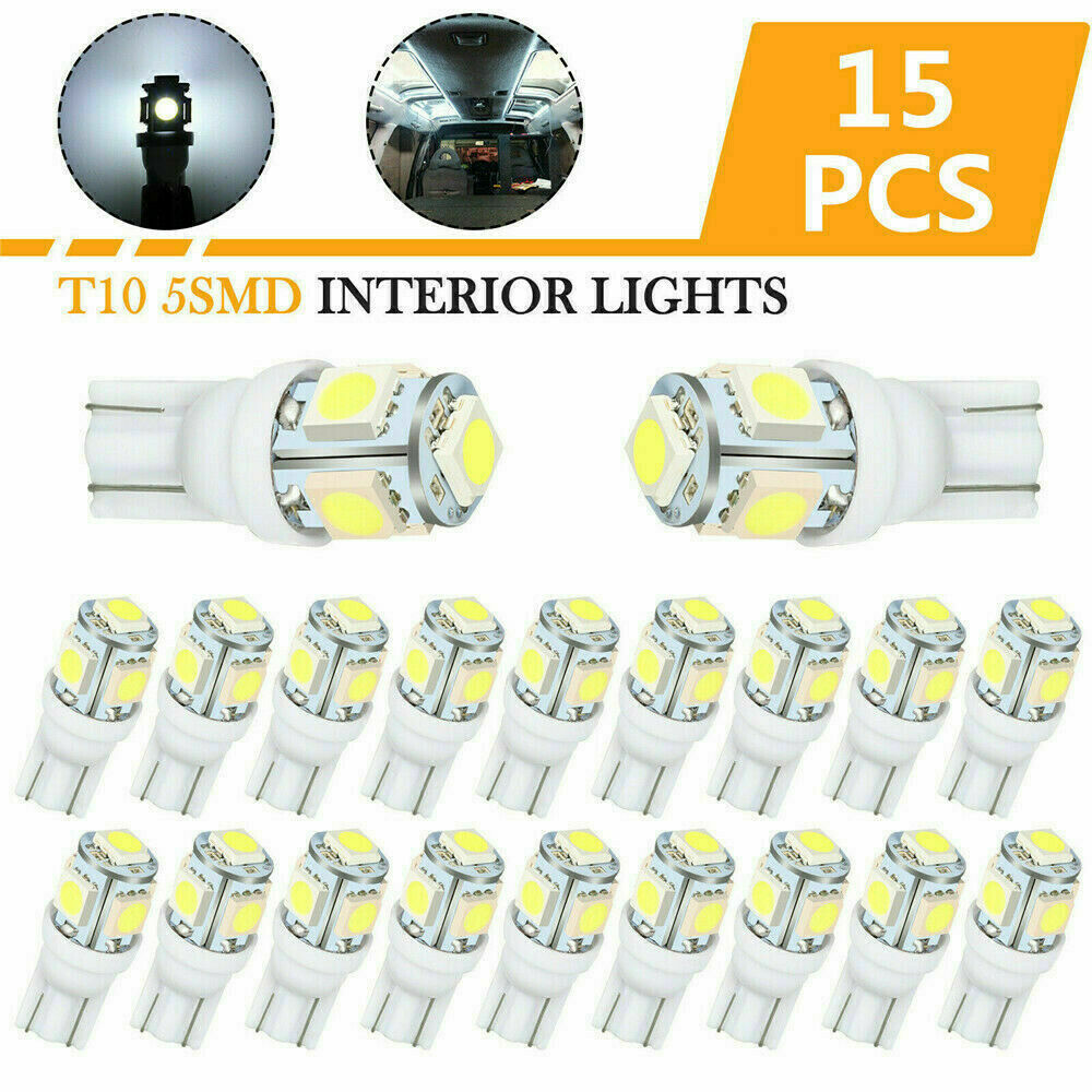 15x White T10 Wedge 5SMD 5050 LED Light bulbs W5W 2825 158 192 168 194 Kit UK