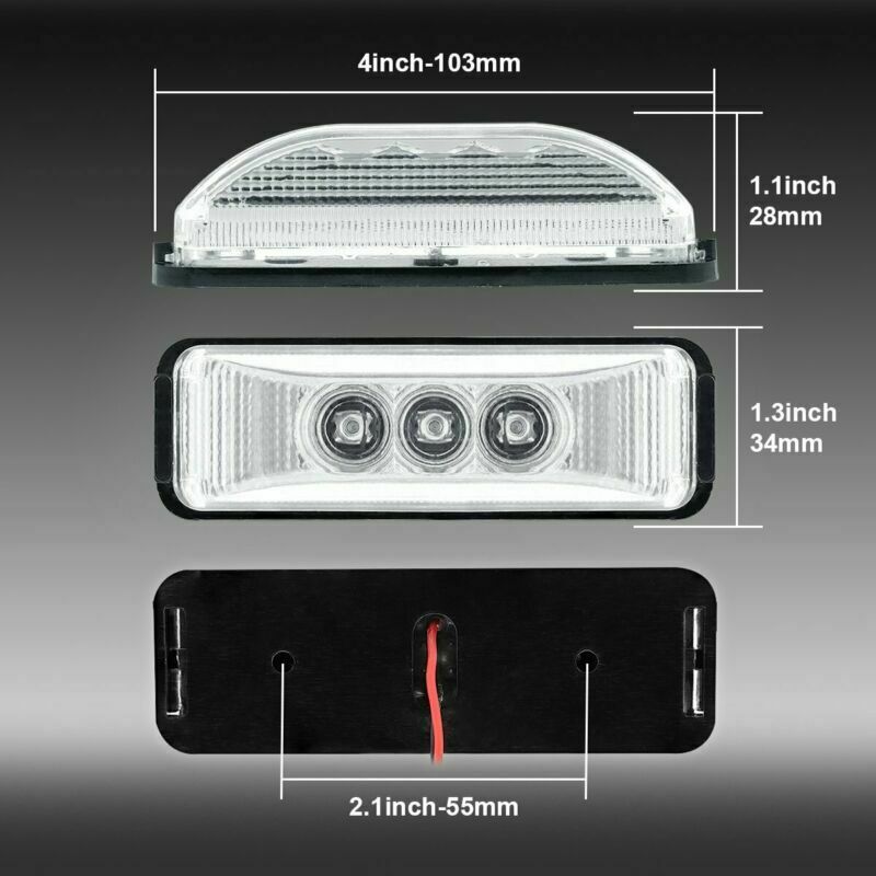 4 X Clearance Red 3 LED Trailer Lorry Truck Fender Brake Tail Light 12V Van RV