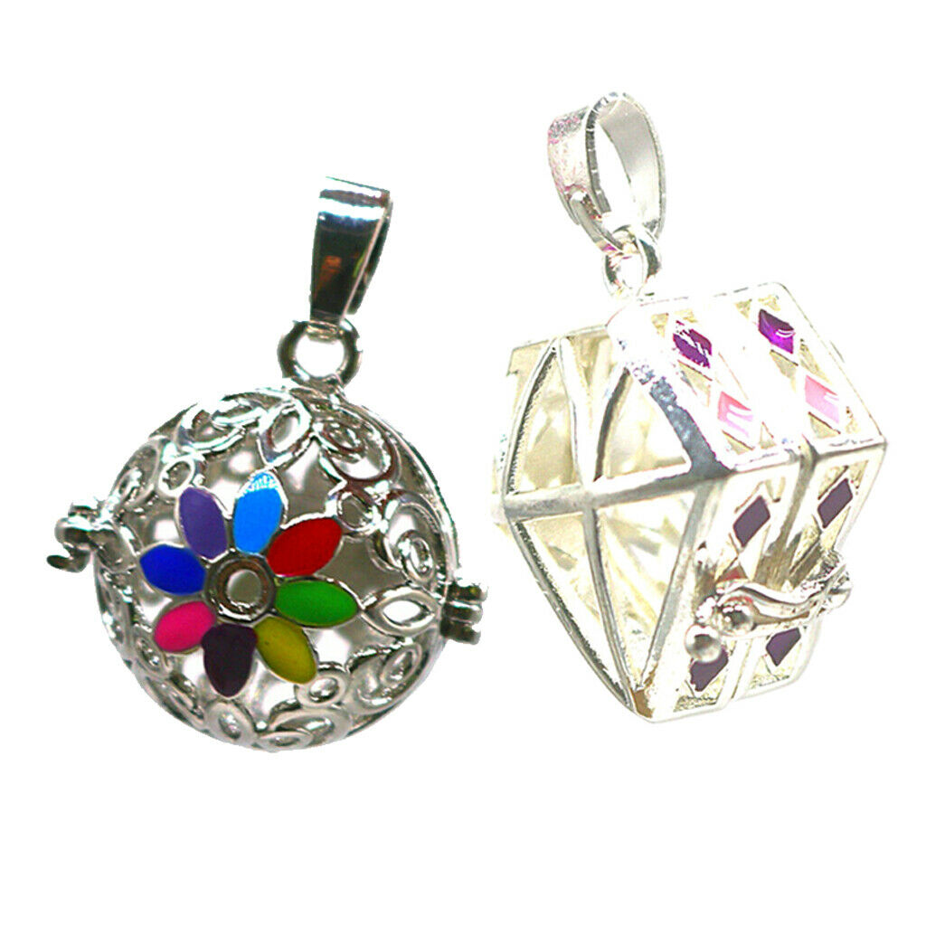 Adjustable Copper Locket Charm Pendant-Rhombus&Round Ball Shape-Aroma Essential
