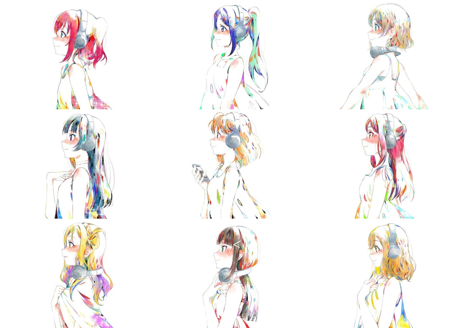 LoveLive!Sunshine!!   Matsuura Kanan Ohara  Polypropylene 9 Piece Wall A3-poster