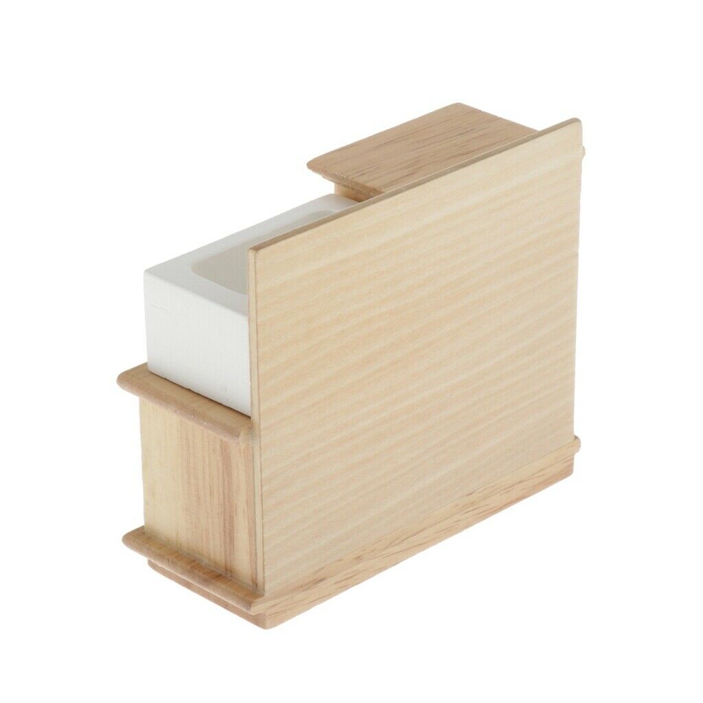 1:12 Handmade Wooden Hand Basin Sink Cabinet for Bathroom Kitchen Accessory