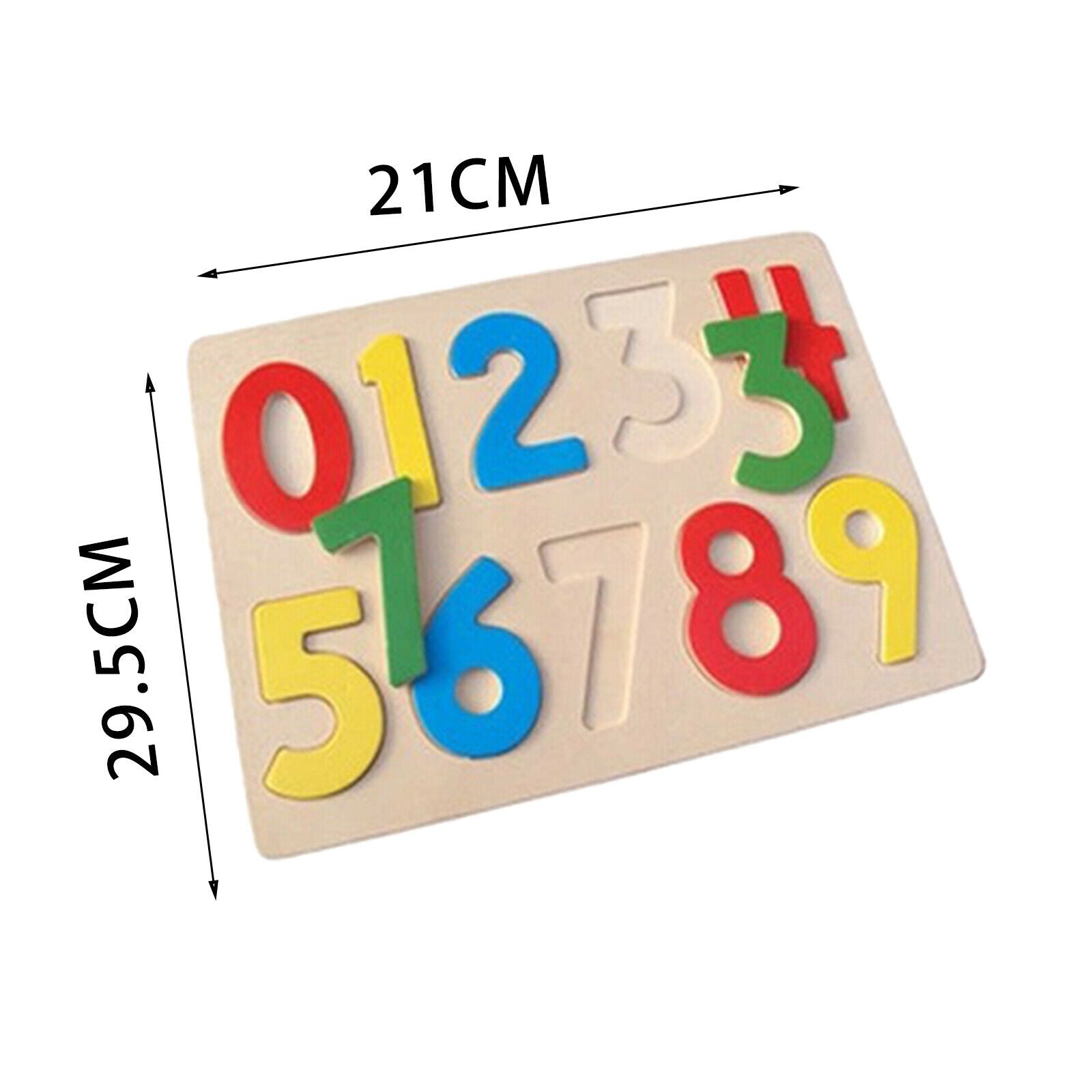 Wood 0-9 Number Puzzle Board Pre- Educational Montessori Toys for Kids