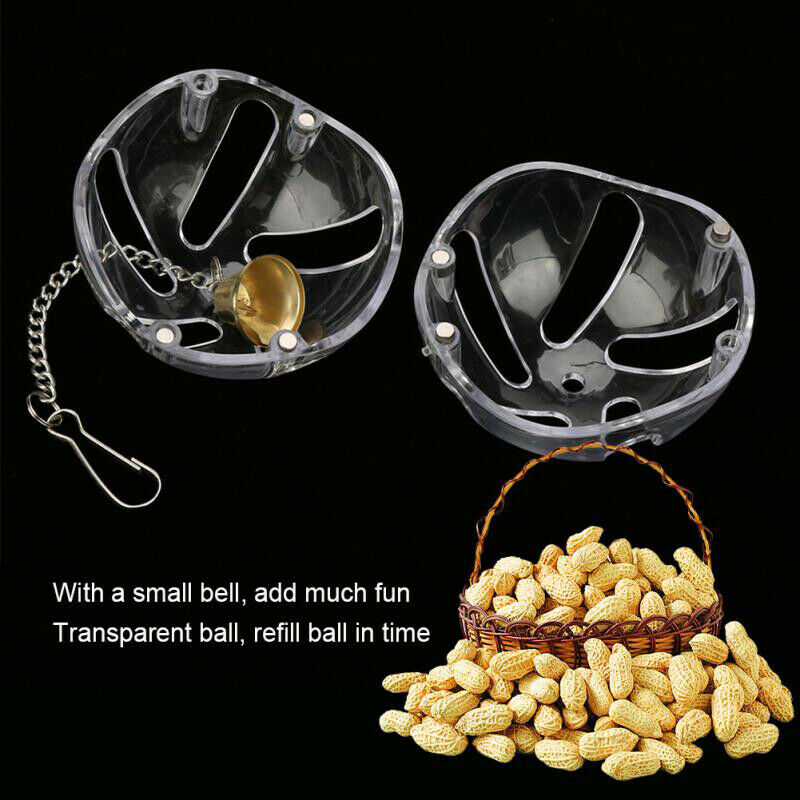 Parrots Ball Feeder Hanging Cage Feeding Birds Bell Foraging Chain For Treat,CH