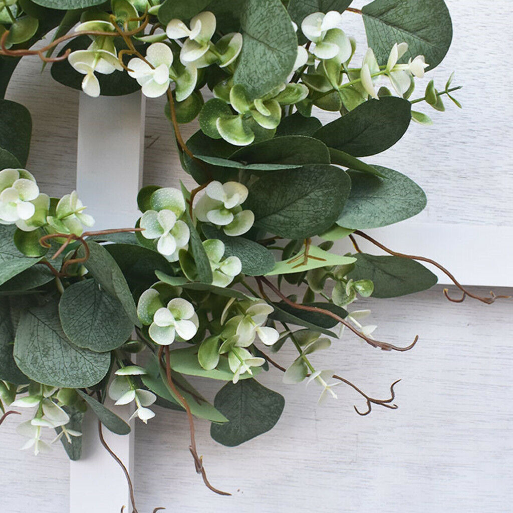 Eucalyptus Wreath Artificial Green Leaves Garland Hanging Wall Window Decor