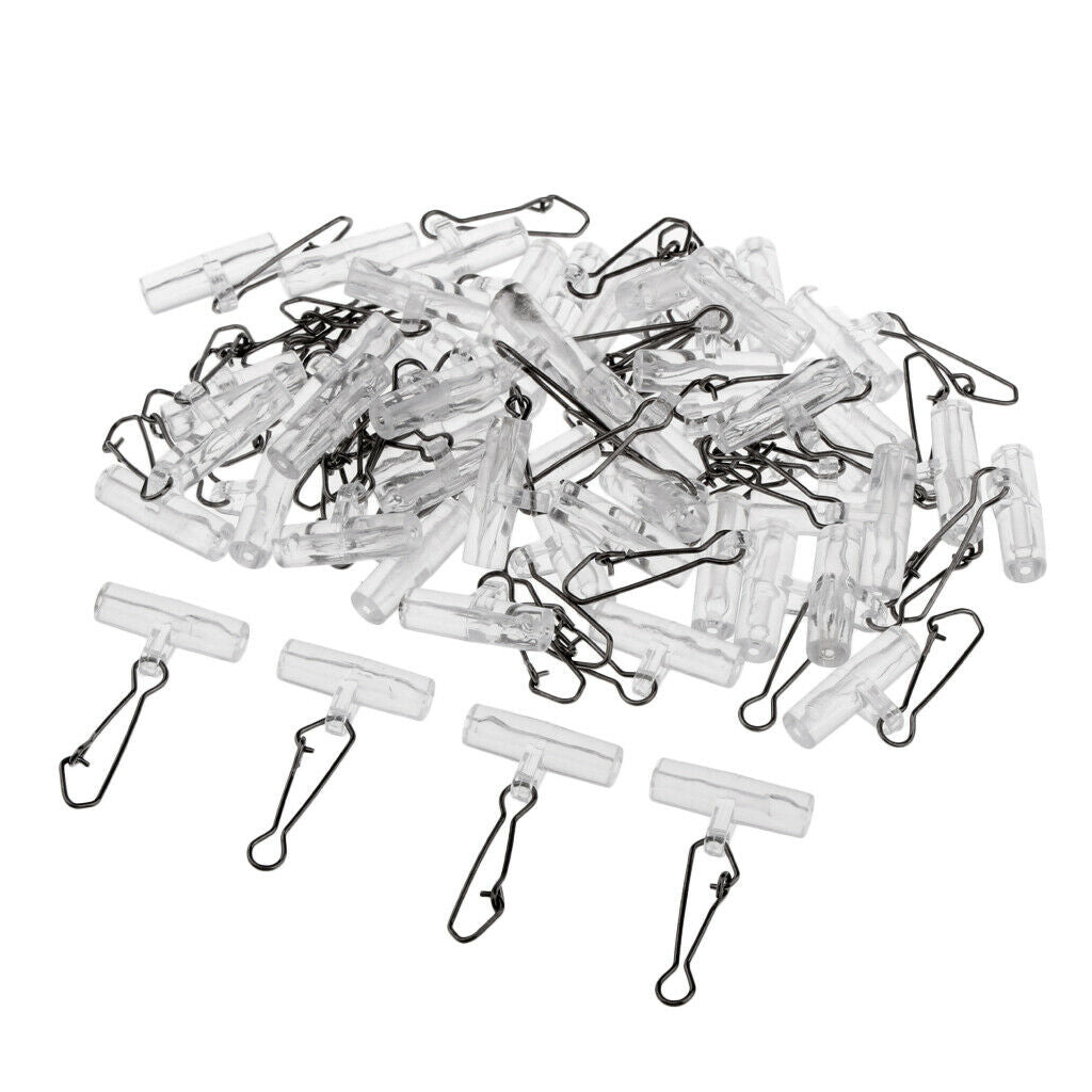 50pcs High Strength Fishing Sinker Slide with Stainless Steel Snap Tackle M
