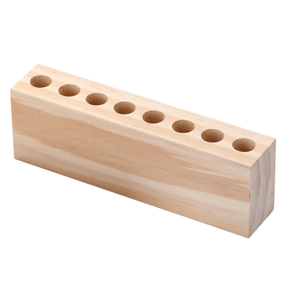 Wood Makeup Storage Organizer 8 Holes Lipstick Holder Cosmetic Case Jewelry