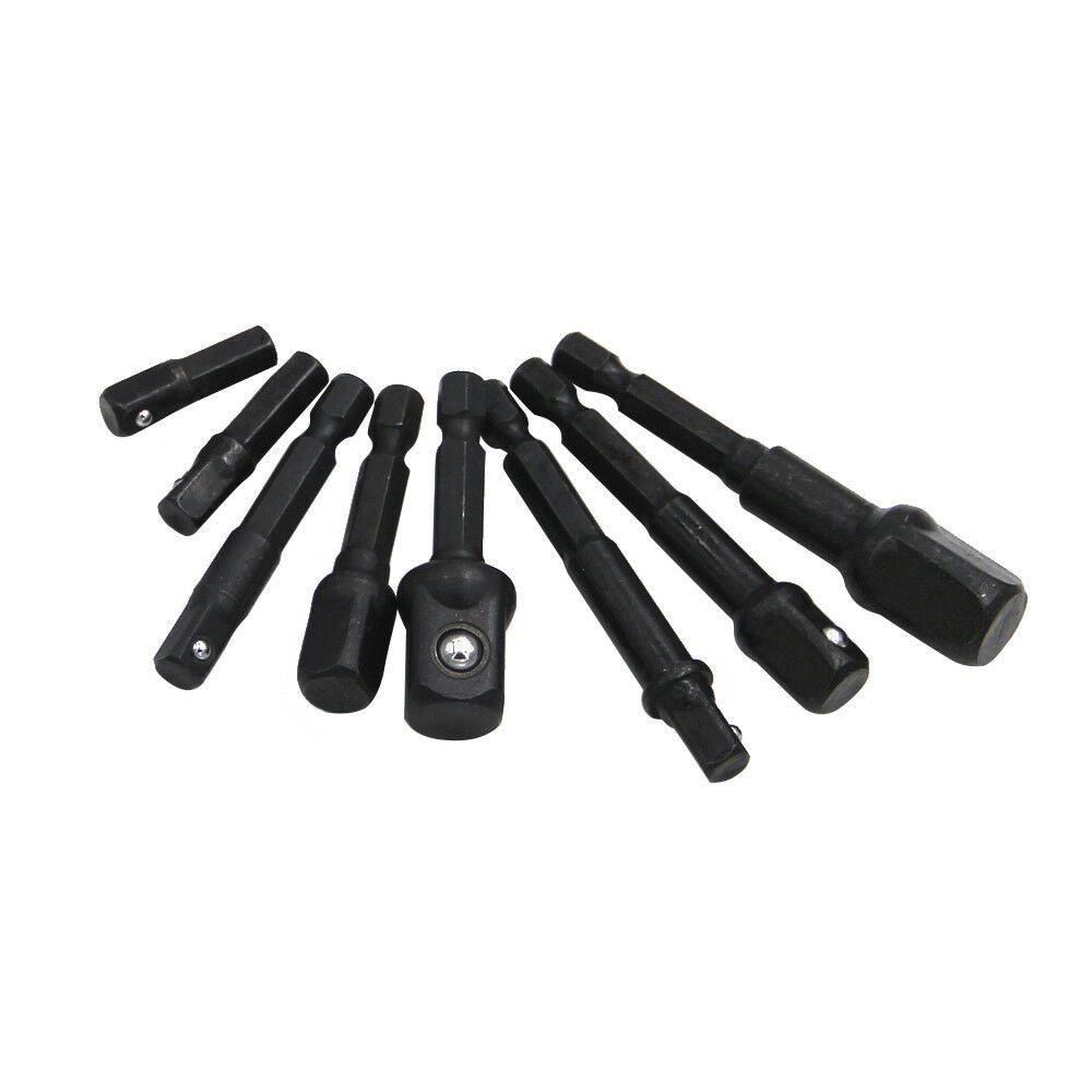 8Pcs Socket Adapter Impact Hex Shank Extension Drill Bits Bar 1/4 3/8 1/2in #ur