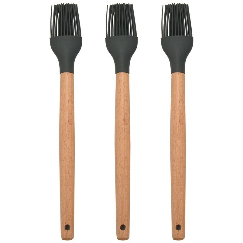 3 Pack Silicone Basting Brush,9.4 Inch Pastry Brush With Beech Wood Handle,UseN7