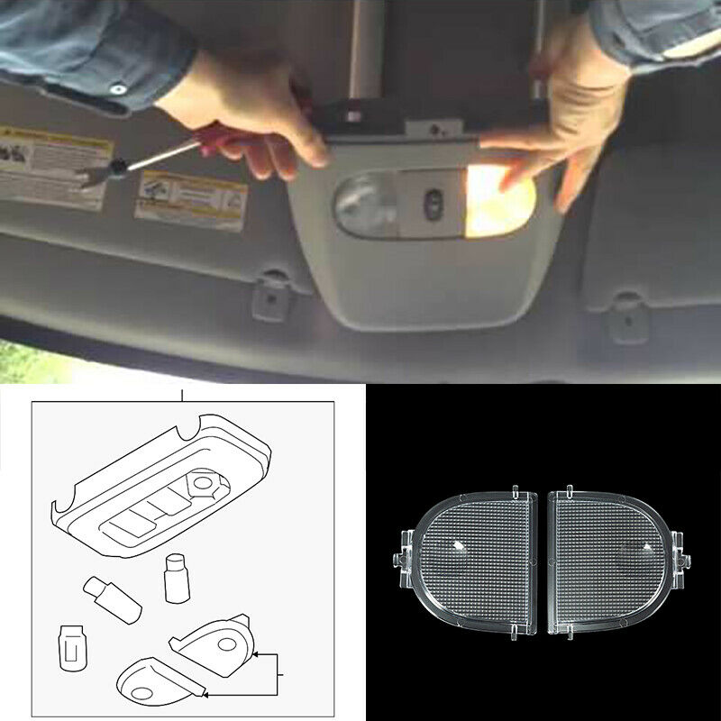 Pair For Ford  F150 F250 F350 F450 Overhead Roof Console-Light Lens 4L3Z13783AA