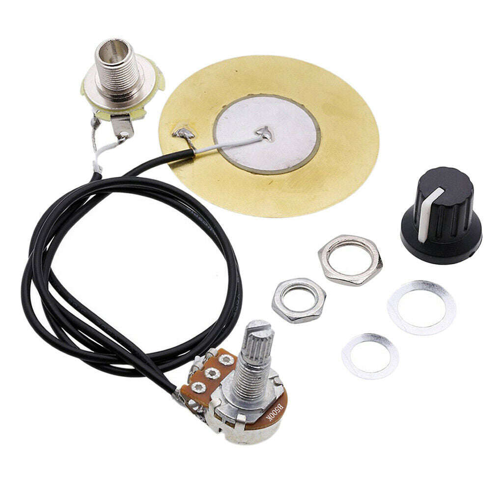 50mm Guitar Pickup Piezo Transducer Prewired Amplifier with 6.35mm Output Jack