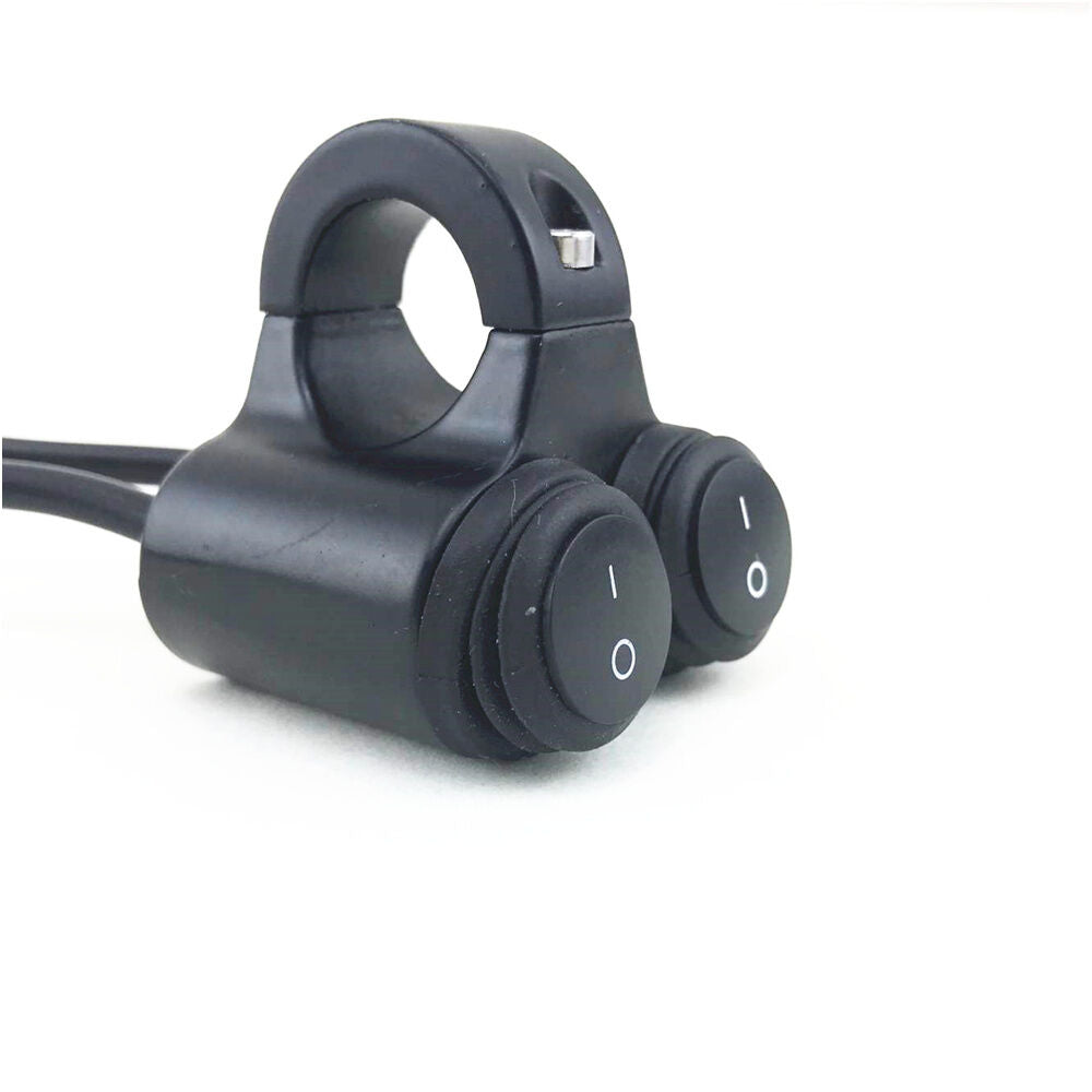 Dual 7/8'' Motorcycle Handlebar High Low Beam Headlight Spot Light On Off Switch