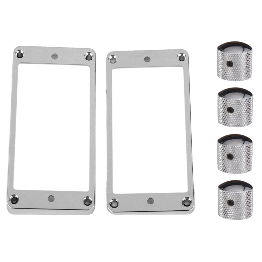 Metal Guitar Knob + Humbucking Pickup Ring Set for   Electric Guitar Accessories