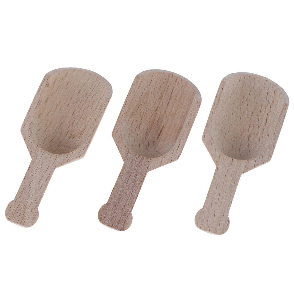 3pcs Wooden Coffee Tea Scoops Mini Candy Bath Salt Spices Flavors Spoons'.l8
