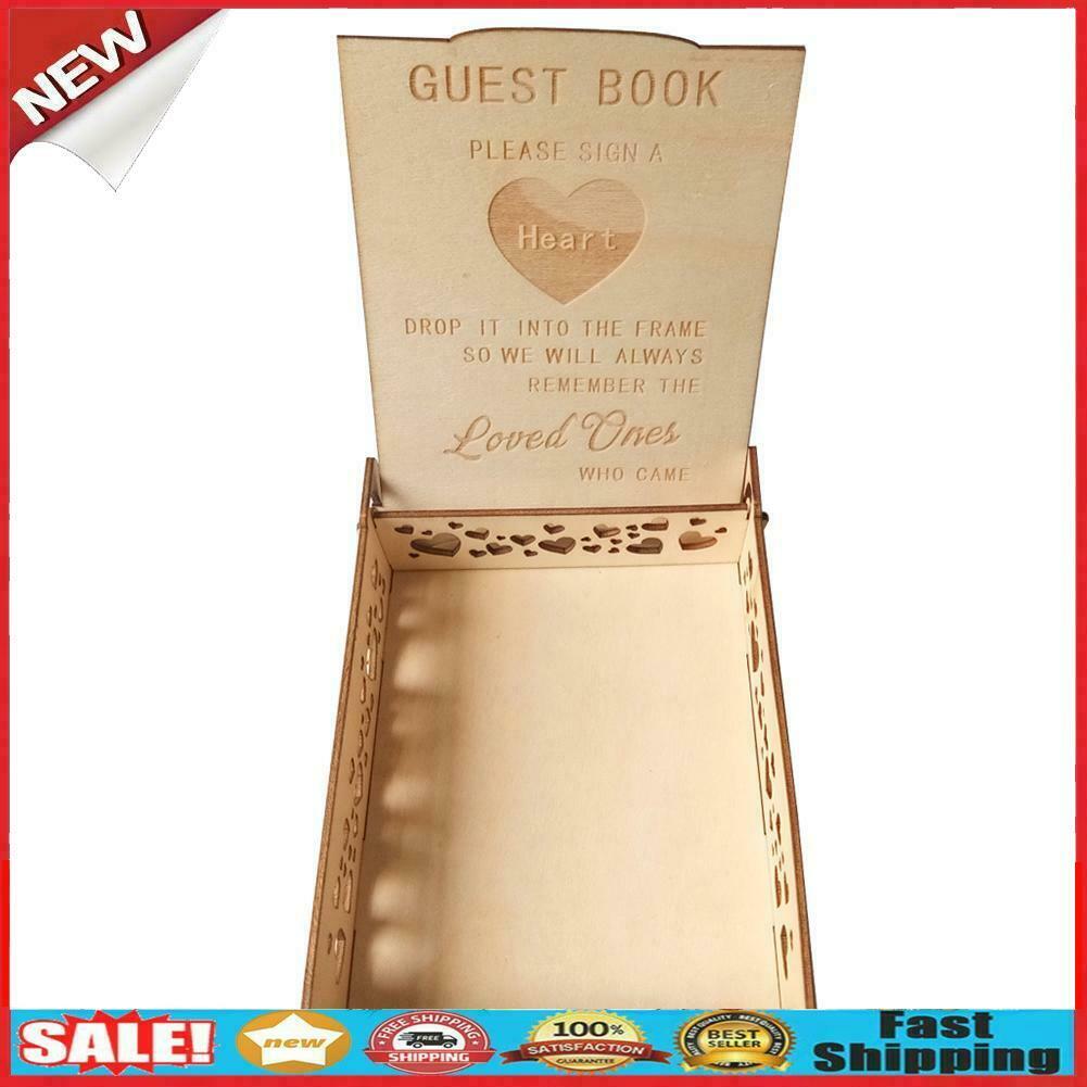 Wedding Signature Hearts Drop Box Rustic Sweet Guestbook Decor (JM01634) @