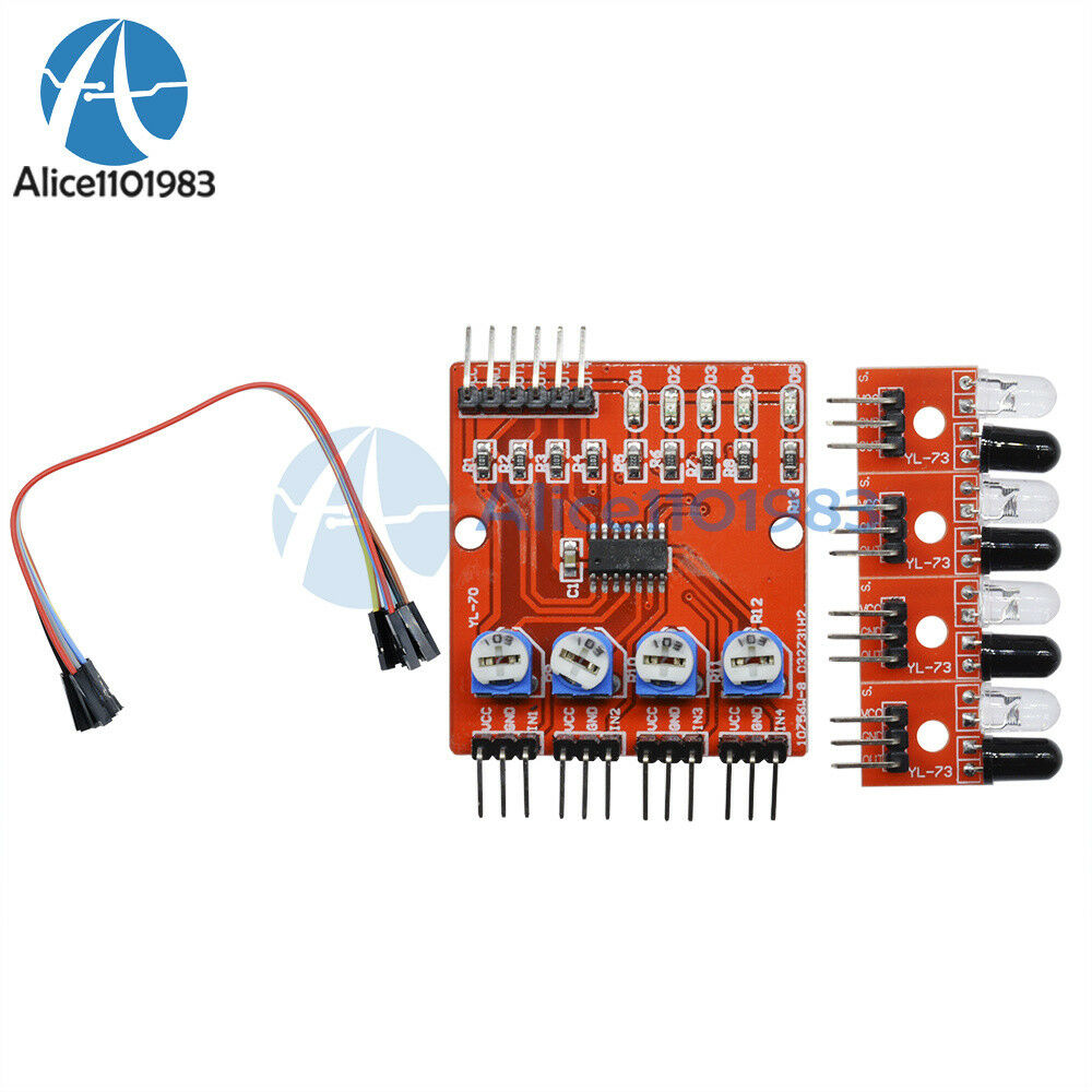 4-Channel Four Infrared Detector Tracked Photoelectricity Sensor For Smart Car