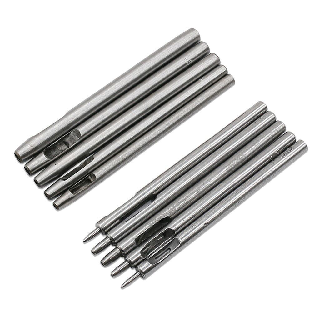 10Pcs Steel Leather Hollow Punch 0.5mm-5mm for Round Hollow Soft Material Tools